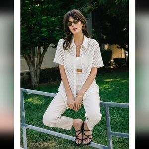 Free People X Find Me Now Harmony Velour Buttondown